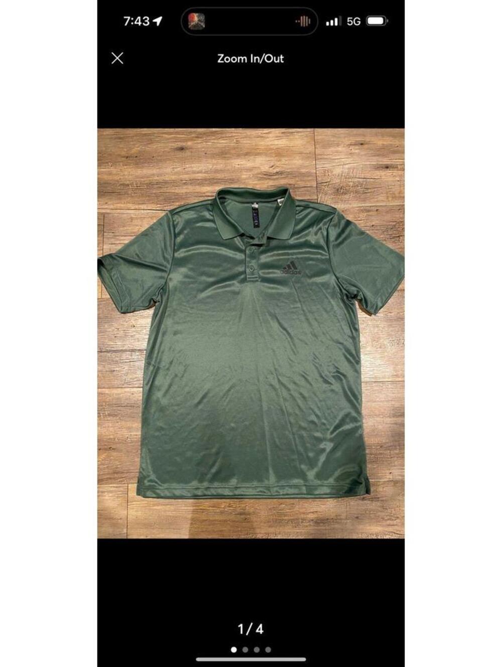 Adidas Mens Muted Green Golf Athletic Breathable Polo sz M EUC